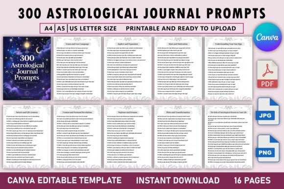 Download 300 Astrological Journal Prompts - Premium Resources