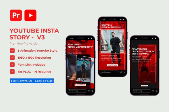 Download Youtube Insta Stories V3 | Premiere Pro - Premium Bundle